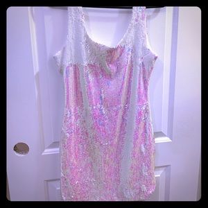 Sequin white party dress